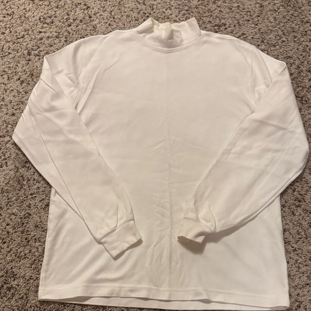 Lands' End Men's Cream Long Sleeve Tee